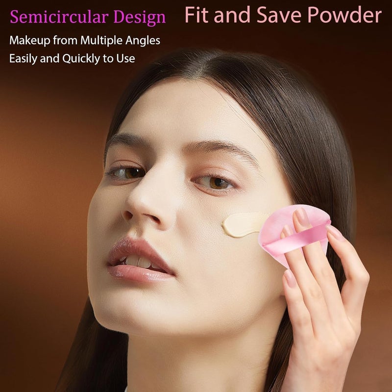 JOLY Triangle Powder Puff Face Makeup Sponge Beauty Blender Stocking Stuffers Puffs for Women apply Loose Powder and Foundation (6Pcs_Black+6Pcs_Pink) - Image 4
